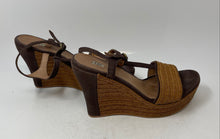Load image into Gallery viewer, Ugg Womens Brown Tweed Open Toe Wedge Heel Ankle Strap Sandals Size 8.5

