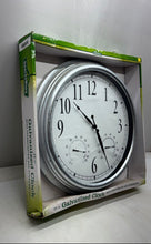 Load image into Gallery viewer, GroundWork Silver Analog With Thermometer And Hygrometer Wall Clock Not Tested
