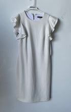Load image into Gallery viewer, Tommy Hilfiger Womens White Ruffle Short Sleeve Back-Zip Sheath Dress Size 6P

