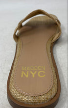 Load image into Gallery viewer, Madden NYC Womens Beige Textured Open Toe Slip-On Flat Slide Sandals Size 9
