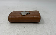 Load image into Gallery viewer, Michael Kors Womens Brown Embossed Leather ID Card Holder Trifold Wallet
