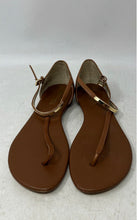 Load image into Gallery viewer, Michael Kors Womens Brown Leather Ankle Strap Flat Thong Sandals Size 7.5M
