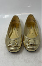 Load image into Gallery viewer, Pierre Dumas Womens Moni Gold Round Toe Buckle Slip-On Ballet Flats Size 7M
