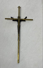 Load image into Gallery viewer, Vintage Brass Mid-Century Modern Wall Hanging Jesus Christ Crucifix Cross
