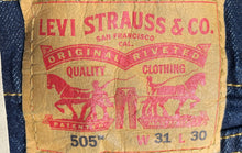 Load image into Gallery viewer, Levi's Mens Blue 505 Denim Regular Fit Straight-Leg Jeans Size 31X30 With Tag
