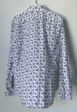Load image into Gallery viewer, Express Mens White Blue Floral Print Long Sleeve Button-Up Shirt Size Large
