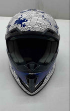 Load image into Gallery viewer, GLX White Blue Motocross Full Face Motorcycle Helmet Size M 51-52 CM
