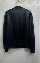 Load image into Gallery viewer, Paisley &amp; Gray Mens Black Snake Embossed Faux Leather Slim Fit Bomber Jacket M
