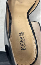 Load image into Gallery viewer, Michael Kors Womens Black Leather Pointed Toe Slip-On Pump Heels Size 37
