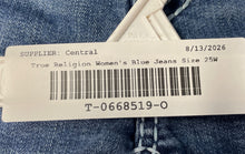 Load image into Gallery viewer, True Religion Womens Jennie Blue Denim Stretch Curvy Straight Leg Jeans Size 25W
