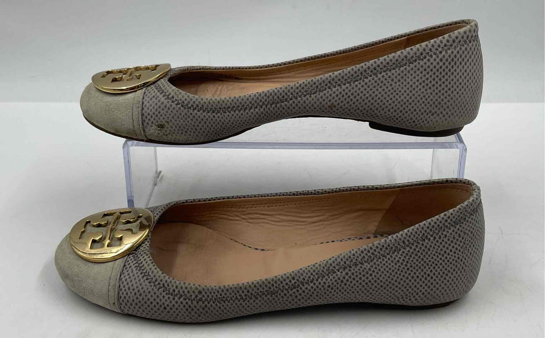 Authentic Tory Burch Womens Serena 2 Gray Karung Montilla Ballet Flats Size 7M
