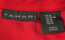 Load image into Gallery viewer, Tahari Womens Red Round Neck 3/4 Sleeve Stretch Pullover Blouse Top Size XL
