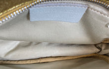 Load image into Gallery viewer, Vera Pelle Womens Golden Leather Tassel Adjustable Strap Zipper Crossbody Bag
