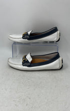 Load image into Gallery viewer, Mercanti Fiorentini Womens White Blue Leather Slip-On Loafer Shoes Size 7.5B
