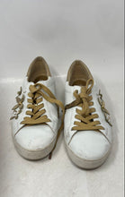 Load image into Gallery viewer, Michael Kors Womens Lola White And Gold Floral Leather Sneakers Shoes Size 9.5M
