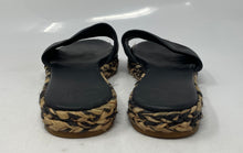 Load image into Gallery viewer, Authentic Tory Burch Womens Black Espadrille Slide Sandals Size 9.5M Damaged
