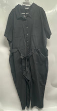 Load image into Gallery viewer, Ava &amp; Viv Womens Gray Button Front Collared One-Piece Jumpsuit Size 4X
