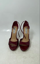 Load image into Gallery viewer, Steve Madden Womens Wiley WILE04S1 Burgundy Open Toe Ankle Strap Heels Size 6.5M
