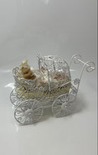 Load image into Gallery viewer, Vintage Miniature Pram White Victorian Style Metal Baby Buggy Doll Carriage
