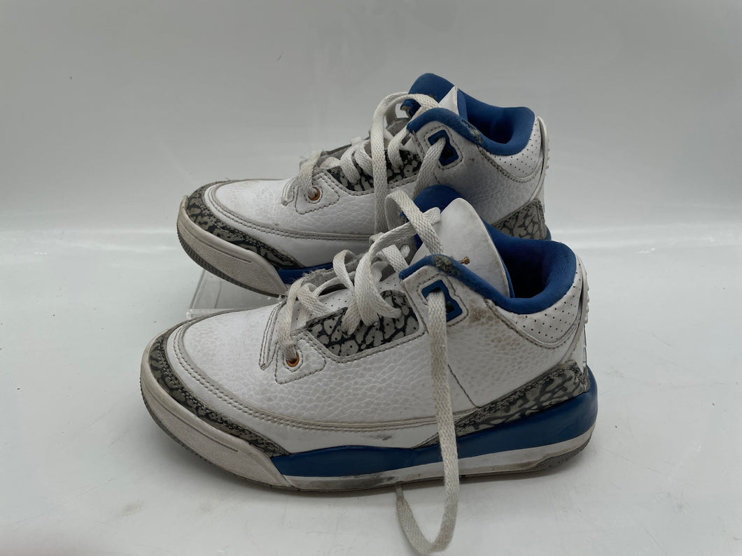Nike Kids Air Jordan 3 Retro DM0966-148 White Blue Sneaker Shoes Size 12C