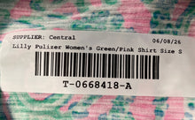 Load image into Gallery viewer, Lilly Pulitzer Womens Green Pink Tropical Print V-Neck Etta Blouse Top Size S
