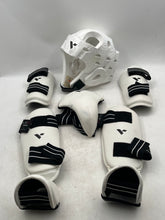 Load image into Gallery viewer, LXV Vision White Black Taekwondo Platinum Protective Gears Set Size S 6 Pcs
