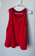 Load image into Gallery viewer, Tommy Hilfiger Womens Red Sleeveless Round Neck Peplum Hem Tank Top Size XL
