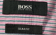 Load image into Gallery viewer, Hugo Boss Mens Pink Long Sleeve Collared Slim Fit Button-Up Shirt Size XL
