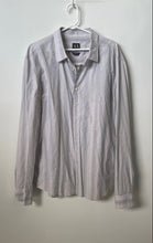 Load image into Gallery viewer, Armani Exchange Mens Light Gray Striped Long Sleeve Button-Up Shirt Size XL
