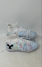 Load image into Gallery viewer, Jiebuniao Kids White Light Blue High Top Lace-Up Soccer Shoes Size EUR 35
