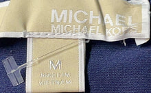 Load image into Gallery viewer, Michael Kors Womens Blue Prussian Long Sleeve Tie-Neck Blouse Top Size M
