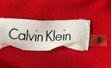 Load image into Gallery viewer, Calvin Klein Womens Red Sleeveless Pleated Back Zip Round Neck Sheath Dress Sz 8

