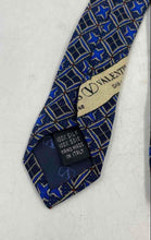Load image into Gallery viewer, Valentino Cravatte Mens Blue Geometric Print Silk Adjustable Long Designer Tie
