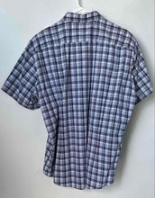Load image into Gallery viewer, Hugo Boss Mens Blue Gray Plaid Sharp Fit Short Sleeve Button-Up Shirt Size 2XL
