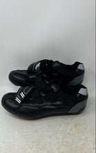 Load image into Gallery viewer, Gavin Unisex Black Leather Round Toe Hook &amp; Loop Cycling Shoes Size 44
