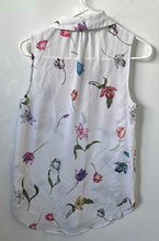 Load image into Gallery viewer, H&amp;M Womens White Multicolor Floral Sleeveless Collared Blouse Top Size 4
