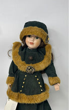 Load image into Gallery viewer, The Anastasia Collection Porcelain Doll In Removable Yellow Green Dress With Tag
