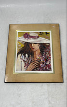 Load image into Gallery viewer, Multicolor Lady With Wide Brimmed Sun Hat And Flowers Print Framed Painting
