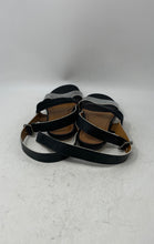 Load image into Gallery viewer, Trask Womens Black Silver Leather Open Toe Flat Slingback Sandals Size 7.5M
