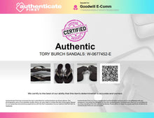 Load image into Gallery viewer, Authentic Tory Burch Womens Thora Gray Leather Flip-Flop Sandals Size 9M Damaged
