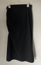Load image into Gallery viewer, Zara Womens Black Back Zip Draped Midi Straight &amp; Pencil Skirt Size Medium
