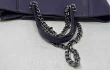 Load image into Gallery viewer, Guess Womens Nikki Purple Leather Chain Strap Inner Zip Pocket Tote Purse
