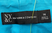 Load image into Gallery viewer, New York &amp; Company Womens Blue Flat Front Stretch Chino Shorts Size 14
