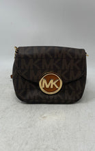 Load image into Gallery viewer, Michael Kors Womens Fulton Brown Leather Signature Print Crossbody Handbag
