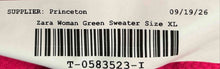 Load image into Gallery viewer, Zara Womens Green Ribbed Long Sleeve Turtleneck Pullover Sweater Size XL
