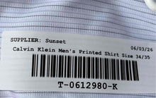 Load image into Gallery viewer, Calvin Klein Mens White Printed Long Sleeve Dress Shirt Size 34/35
