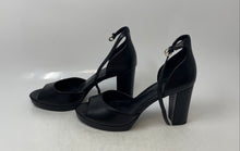 Load image into Gallery viewer, Anne Klein Womens Vixen Black Leather High Heel Ankle Strap Sandals Size 8.5M
