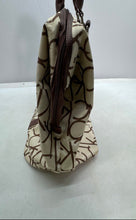 Load image into Gallery viewer, Calvin Klein Womens Beige Brown Monogram Print Top Handle Travel Tote Bag
