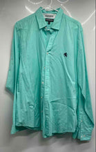 Load image into Gallery viewer, Express Mens Mint Green Long Sleeve Lion Logo Dress Shirt Size Large 16-16.5
