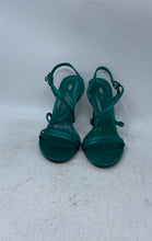 Load image into Gallery viewer, Zara Womens Green Leather Open Toe Buckle Stiletto Strappy Heels Size EUR 37
